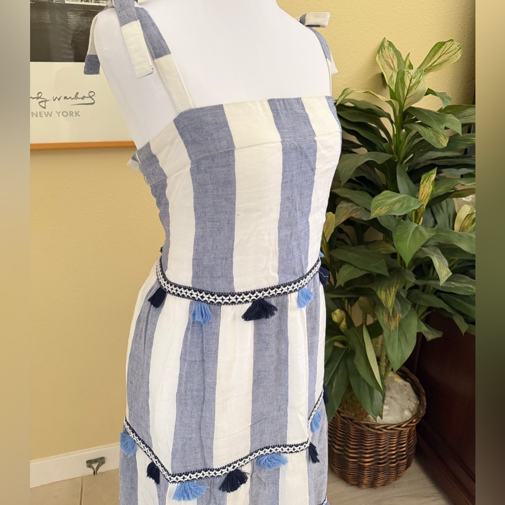 Tommy Bahama St. Lucia Rugby Stripe Midi Dress with pockets Size Large - Picture 4 of 9